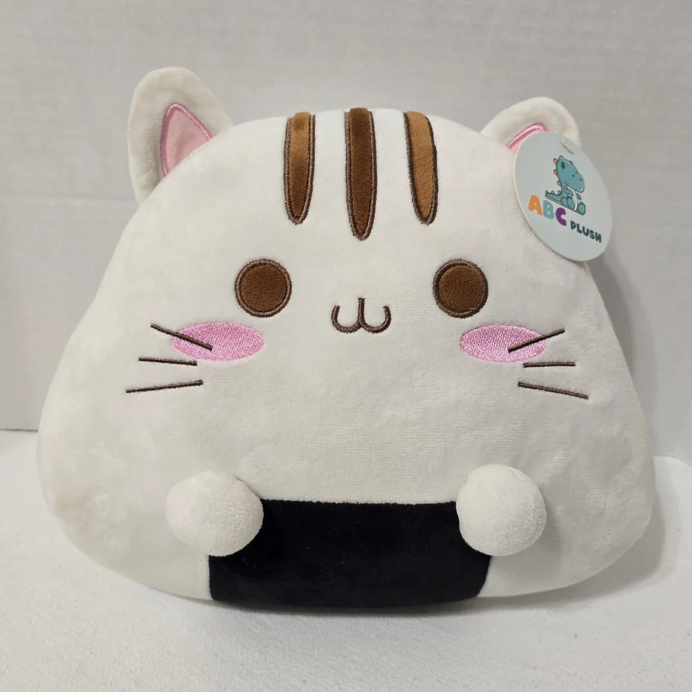 NWT ABC Plush Onigiri Rice Ball Cat Plush Stuffed Animal 